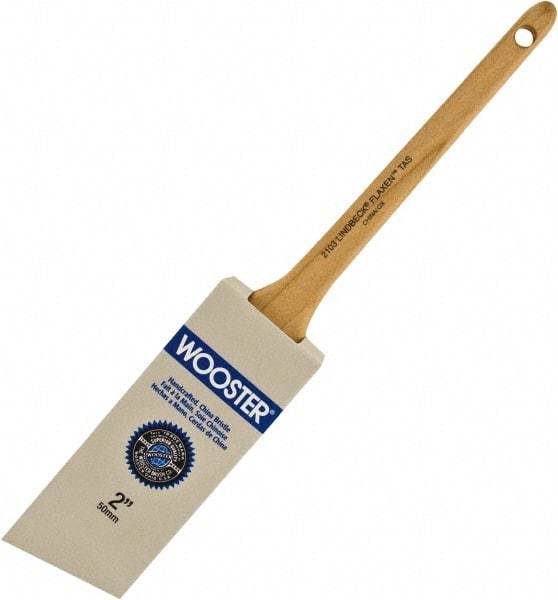 Wooster Brush - 2" Angled Hog Sash Brush - 2-3/16" Bristle Length, 8" Maple Rattail Handle - Caliber Tooling