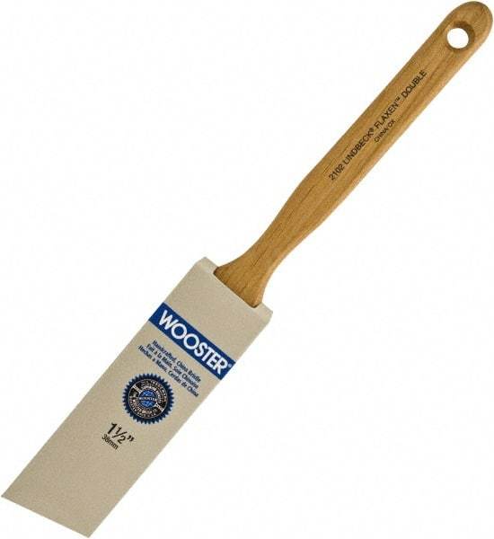 Wooster Brush - 1-1/2" Angled Hog Sash Brush - 2-7/16" Bristle Length, 7-7/8" Maple Fluted Handle - Caliber Tooling