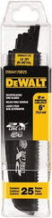 DeWALT - 6" Long x 1" Thick, High Speed Steel Reciprocating Saw Blade - Straight Profile, 10 TPI, Toothed Edge, Universal Shank - Caliber Tooling