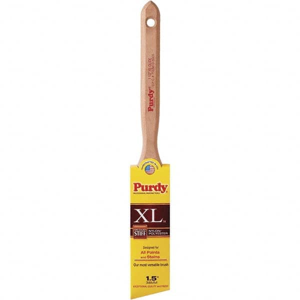 Purdy - 1-1/2" Angled Synthetic Trim Brush - 2-7/16" Bristle Length, 2-7/16" Wood Fluted Handle - Caliber Tooling