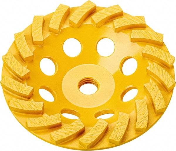 DeWALT - 5" Diam x 5/8" Hole x 1.1" Thick, I Hardness, Surface Grinding Wheel - Diamond, Type 11C9, Medium/Fine Grade - Caliber Tooling