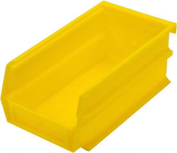 Triton - 7-3/8" Deep, Yellow Polypropylene Hopper Stacking Bin - 3" High x 4-1/8" Wide x 7-3/8" Long - Caliber Tooling