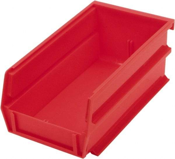 Triton - 7-3/8" Deep, Red Polypropylene Hopper Stacking Bin - 3" High x 4-1/8" Wide x 7-3/8" Long - Caliber Tooling