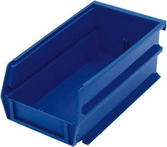 Triton - 7-3/8" Deep, Blue Polypropylene Hopper Stacking Bin - 3" High x 4-1/8" Wide x 7-3/8" Long - Caliber Tooling