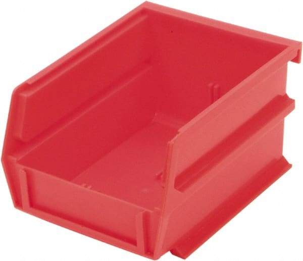 Triton - 5-3/8" Deep, Red Polypropylene Hopper Stacking Bin - 3" High x 4-1/8" Wide x 5-3/8" Long - Caliber Tooling