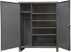 Durham - 5 Shelf Combination Storage Cabinet - Steel, 48" Wide x 24" Deep x 78" High, Gray - Caliber Tooling