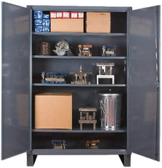 Durham - 4 Shelf Locking Storage Cabinet - Steel, 72" Wide x 24" Deep x 78" High, Gray - Caliber Tooling