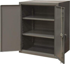 Durham - 2 Shelf Locking Storage Cabinet - Steel, 36" Wide x 20" Deep x 42" High, Gray - Caliber Tooling