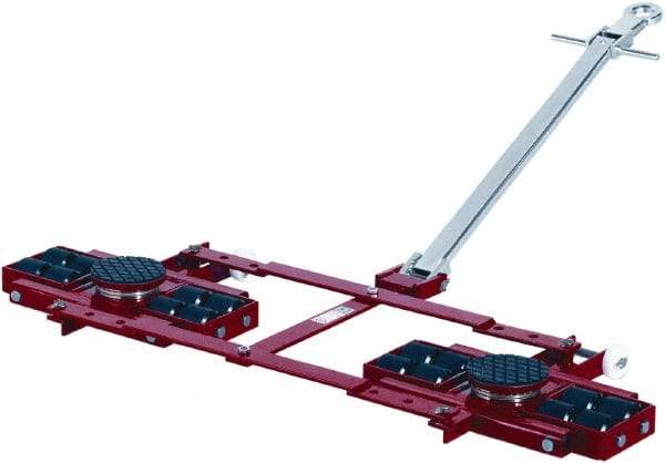 GKS - 26,400 Lb Capacity Steel Machine Dolly - 21.3" Long x 61.4" Wide x 4.3" High, 3.3" Wheels - Caliber Tooling