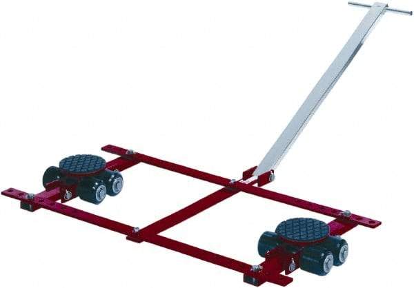 GKS - 13,200 Lb Capacity Steel Machine Dolly - 21.3" Long x 53.9" Wide x 4.3" High, 3.3" Wheels - Caliber Tooling