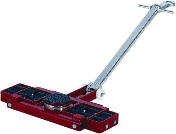 GKS - 19,800 Lb Capacity Steel Machine Dolly - 33.1" Long x 23" Wide x 4.3" High, 3.3" Wheels - Caliber Tooling