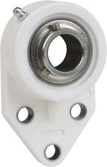 Value Collection - 1-1/4" ID, 5-15/32" OAL x 1-5/8" OAH 3 Bolt Flange Mounted Bearing - 2,540 Lb Static Cap, 4,383 Lb Dyn Cap, 1-7/8" Btw Mnt Hole Ctrs, 49/64" Base-to-Ctr Ht, Thermoplastic - Caliber Tooling