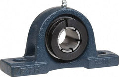 Value Collection - 1-7/16" ID, 6-9/16" OAL x 3-21/32" OAH Pillow Block - 3,461 Lb Static Cap, 5,777 Lb Dyn Cap, 5" Btw Mnt Hole Ctrs, 1-7/8" Base-to-Ctr Ht, Cast Iron - Caliber Tooling