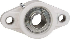 Value Collection - 3/4" ID, 4-7/16" OAL x 1-5/16" OAH 2-Bolt Flange Mounted Bearing - 1,495 Lb Static Cap, 2,877 Lb Dyn Cap, 3-35/64" Btw Mnt Hole Ctrs, 19/32" Base-to-Ctr Ht, Thermoplastic - Caliber Tooling