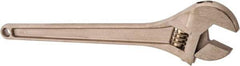 Ampco - 1-11/16" Jaw Capacity, 15" Nonsparking Adjustable Wrench - Aluminum Bronze, Plain Finish - Caliber Tooling