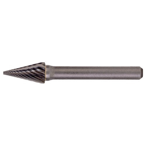 SM-5 Standard Cut Solid Carbide Bur-Pointed Cone Shape - Exact Industrial Supply