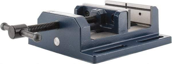 Gibraltar - 6" Jaw Opening Capacity x 2" Throat Depth, Horizontal Drill Press Vise - 6" Wide Jaw, Stationary Base, Standard Speed, 10-15/16" OAL x 3-9/16" Overall Height, Cast Iron - Caliber Tooling