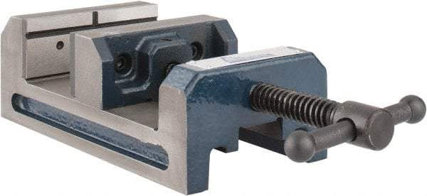 Gibraltar - 4" Jaw Opening Capacity x 1-1/2" Throat Depth, Horizontal Drill Press Vise - 4" Wide Jaw, Stationary Base, Standard Speed, 7-5/16" OAL x 2-11/16" Overall Height - Caliber Tooling