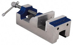 Gibraltar - 1-1/2" Jaw Opening Capacity x 1" Throat Depth, Horizontal Drill Press Vise - 1-1/2" Wide Jaw, Stationary Base, Standard Speed, 5-1/8" OAL, Cast Iron - Caliber Tooling