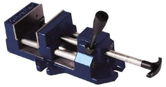 Gibraltar - 8" Jaw Opening Capacity x 1-5/8" Throat Depth, Horizontal Drill Press Vise - 8" Wide Jaw, Stationary Base, Standard Speed, 18-1/2" OAL x 4.71" Overall Height, Cast Iron - Caliber Tooling