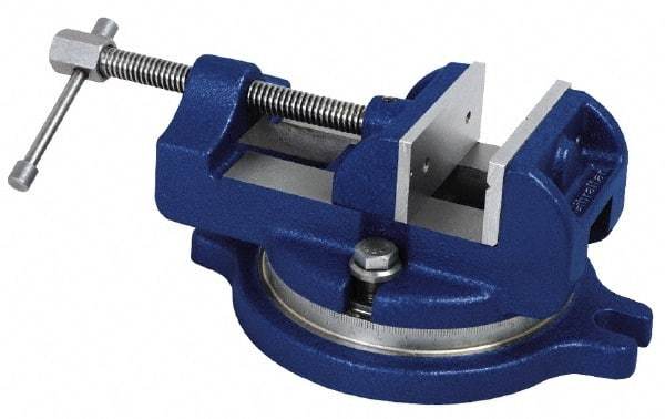 Gibraltar - 4" Jaw Width, 4" Jaw Opening Capacity, Horizontal Swivel Machine Vise - Manual Operation, 1 Station, 11-3/4" Long x 4-11/16" High x 1-3/4" Deep, 1-3/4" Jaw Height - Caliber Tooling