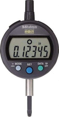 Mitutoyo - 0 to 25.4mm Range, 0.00005" Graduation, Electronic Drop Indicator - Lug Back, Accurate to 0.0001", LCD Display - Caliber Tooling