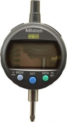 Mitutoyo - 0 to 12.7mm Range, 0.0005" Graduation, Electronic Drop Indicator - Lug-on-center Back, Accurate to 0.001", English & Metric System, LCD Display - Caliber Tooling