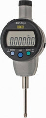 Mitutoyo - 0 to 1" Range, 0.00005" Graduation, Electronic Drop Indicator - Flat Back, Accurate to 0.0001", English & Metric System, LCD Display - Caliber Tooling