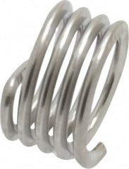 Heli-Coil - M5x0.80 Metric Coarse, 5mm OAL, Free Running Helical Insert - 4-1/8 Free Coils, Tanged, 304 Stainless Steel, Bright Finish, 1D Insert Length - Caliber Tooling