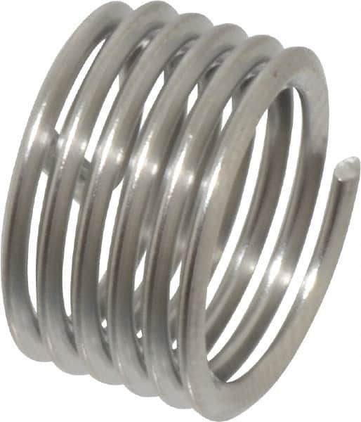 Heli-Coil - M10x1.25 Metric Fine, 10mm OAL, Free Running Helical Insert - 5-7/8 Free Coils, Tanged, 304 Stainless Steel, Bright Finish, 1D Insert Length - Exact Industrial Supply