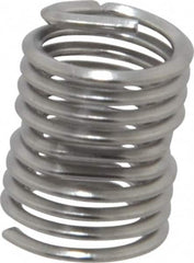 Heli-Coil - Single Insert, M5x0.8 Metric Coarse, 2D, Stainless Steel Screw Locking Insert - 9-5/8 Free Coils, 10mm Overall Length, 6.25 to 6.8mm Outside Diameter, with Tang, Bright Finish, 304 Material Grade - Exact Industrial Supply