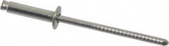 RivetKing - Size 46 Dome Head Stainless Steel Open End Blind Rivet - Stainless Steel Mandrel, 0.313" to 3/8" Grip, 1/4" Head Diam, 0.129" to 0.133" Hole Diam, 0.525" Length Under Head, 1/8" Body Diam - Caliber Tooling