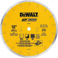 DeWALT - 10" Diam, 5/8" Arbor Hole Diam, Wet & Dry Cut Saw Blade - Diamond-Tipped, Standard Round Arbor - Caliber Tooling