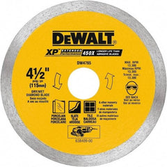 DeWALT - 4-3/8" Diam, 5/8 & 7/8" Arbor Hole Diam, Wet & Dry Cut Saw Blade - Diamond-Tipped, Standard Round Arbor - Caliber Tooling