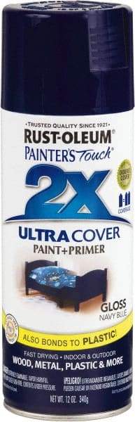 Rust-Oleum - Navy Blue, Gloss, Enamel Spray Paint - 8 Sq Ft per Can, 12 oz Container, Use on Multipurpose - Caliber Tooling