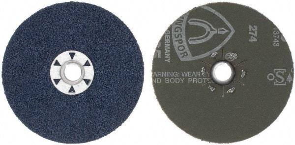 DeWALT - 5" Diam 5/8-11 Threaded Hole 36 Grit Fiber Disc - Coarse Grade, Zirconia Alumina, 12,200 Max RPM - Caliber Tooling