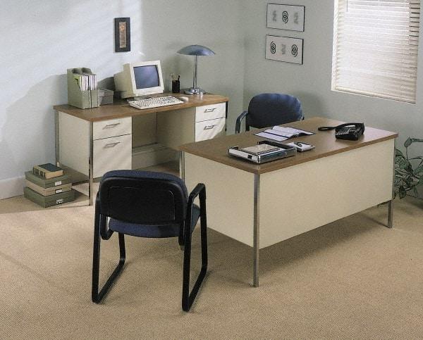 Hon - Plastic Laminated Top Left Return Desk - Mahogany/Charcoal - Caliber Tooling