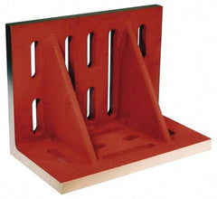 Suburban Tool - 18" Wide x 24" Deep x 30" High Cast Iron Machined Angle Plate - Slotted Plate, Through-Slots on Surface, Double Web, 1-3/4" Thick, Single Plate - Caliber Tooling