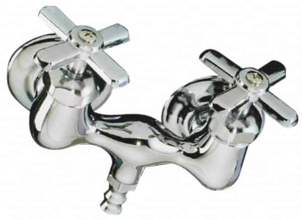 B&K Mueller - Exposed, Two Handle, Chrome Coated, Brass, Bath Faucet - Cross Handles, 3-3/8 Inch Mounting Centers, Brass Handles - Caliber Tooling