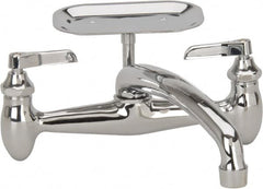 B&K Mueller - Spout with Soap Dish, Two Handle Design, Chrome, Industrial and Laundry Faucet - Lever Handle - Caliber Tooling