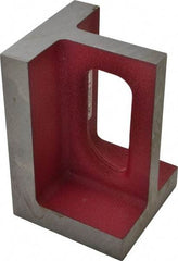 Suburban Tool - 1 Hole, 6" High x 4" Wide x 4" Deep, Right Angle Iron - Cast Iron, Machined, 7/8" Thick, Parallel & Square to within 0.002" per 6" - Caliber Tooling