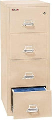 FireKing - 20.81" Wide x 52-3/4" High x 31-9/16" Deep, 4 Drawer Vertical File - Steel, Parchment - Caliber Tooling