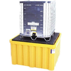 UltraTech - 400 Gal Sump, 8,000 Lb Capacity, Polyethylene Spill Deck or Pallet - 59" Long x 59" Wide x 33" High, Drain Included, 1 Tank Drum Configuration - Caliber Tooling