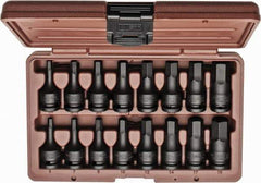 Paramount - 16 Piece 1/2" Drive Inch/Metric Impact Hex Bit Socket Set - 1/4 to 3/4" Hex - Caliber Tooling