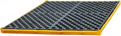 UltraTech - 22 Gal Sump, 6,000 Lb Capacity, 4 Drum, Polyethylene Spill Deck or Pallet - 48" Long x 48" Wide x 2-1/2" High, Yellow and Black, Low Profile, 2 x 2 Drum Configuration - Caliber Tooling