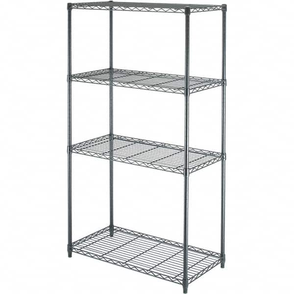 Value Collection - 4 Shelf Wire Shelving - Starter Unit - 36" Wide x 18" Deep x 63" High, - Caliber Tooling