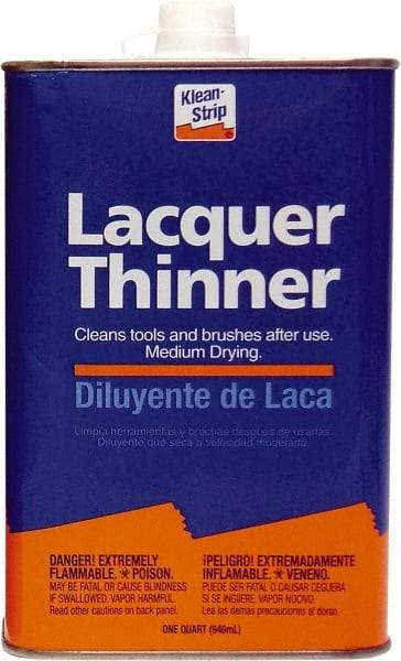 Klean-Strip - 1 Qt Lacquer Thinner SCAQMD - 24 gL VOC Content, Comes in Metal Can - Caliber Tooling