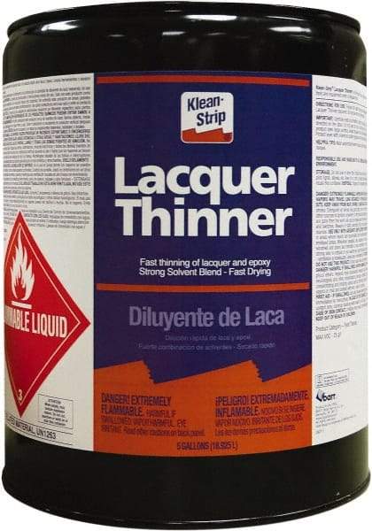 Klean-Strip - 5 Gal Lacquer Thinner - 590 gL VOC Content, Comes in Metal Can - Caliber Tooling