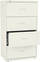 Basyx - 30" Wide x 53-1/4" High x 19-1/4" Deep, 4 Drawer Lateral File - Steel, Putty - Caliber Tooling