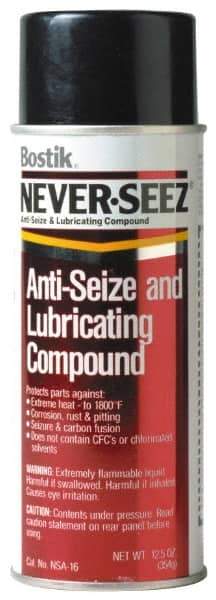 Bostik - 16 oz Aerosol Extreme Pressure Anti-Seize Lubricant - Copper, -297 to 1,800°F, Silver Gray, Water Resistant - Caliber Tooling